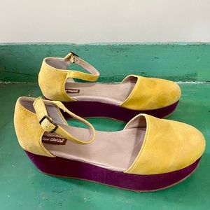 Anthropologie Gee WaWa suede platforms